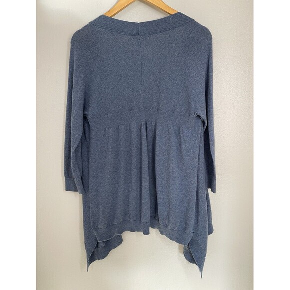 dELiA's VINTAGE Junior's Size XL 3/4 Sleeve BLUE/Gray Cardigan Y2K Sweater - Picture 5 of 8